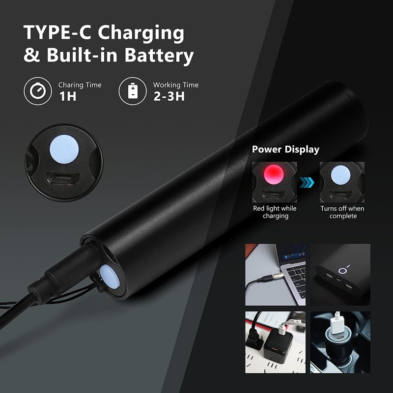 UV Flashlight 365nm & 395nm uv Light, Mini Powerful Rechargeable