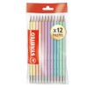 Stabilo Graphite HB Pencils with Eraser, 6 Pastel Colours, Pack