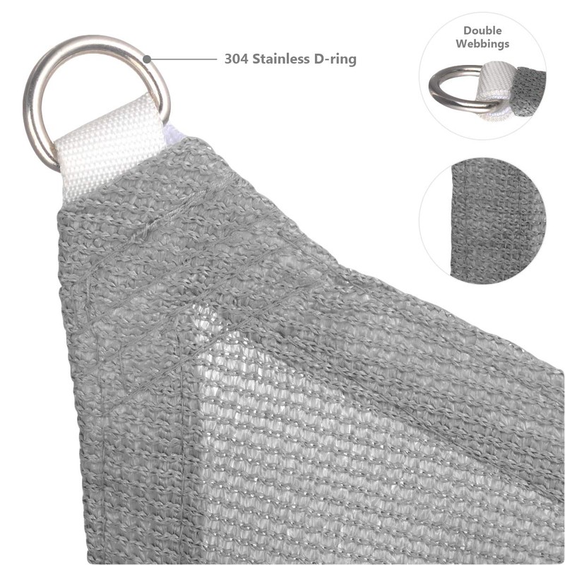 Eden's Decor Rectangular Grey 18' X 20' Sun Shade Sail