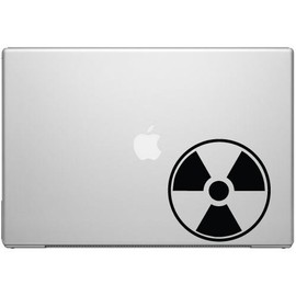 Radioactive Warning Radiation Nuclear Waste MacBook Car Tablet Art - Black Vinyl Decal for 13" MacBook