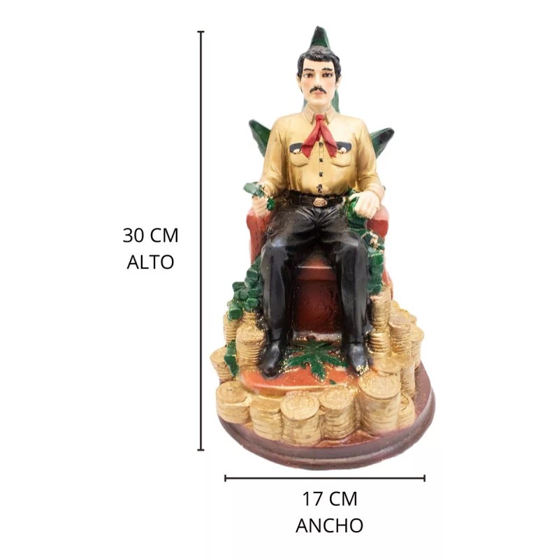 Imagen De Resina Jesús Malverde 29x16