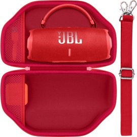 Baval Hard Portable Case Compatible with JBL Charge 6/Charge 5 Portable Waterproof Bluetooth Speaker(Red Case)