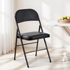 YSSOA 2-Pack Folding Chairs, Padded Vinyl Seats with Durable Frame,