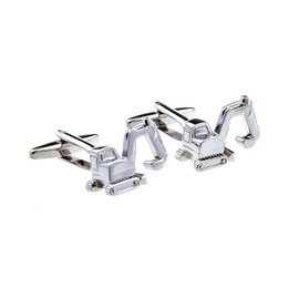 Silver Excavator Cufflinks for Men – Construction Equipment Design, Great Gift for Engineers and Builders Cuff Links