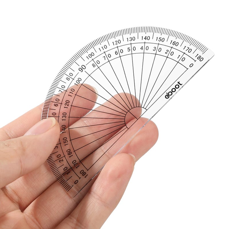 Zonon 200 Pcs 4 Inch Clear Plastic Protractor Bulk Math