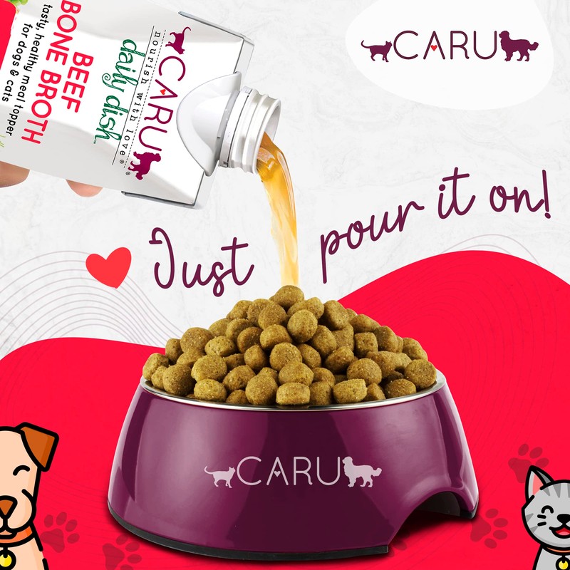 CARU Daily Dish Beef Broth Meal Topper for Dogs and