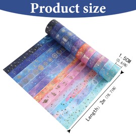 JOYVOX 12 Rolls Purple Washi Tape Set with Gold Foil, Decorative Masking Tape for Scrapbook, DIY Crafts, Gift Wrapping, Aesthetic Arts, and Crafts Supplies