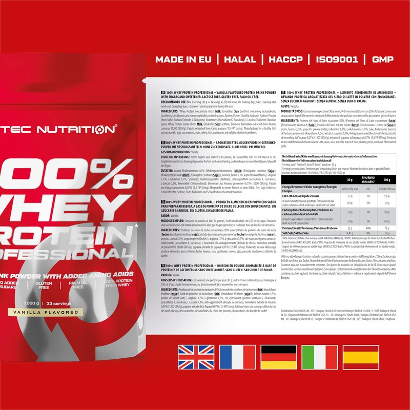 Scitec Nutrition 100% Whey Protein Professional with Extra Additional Amino
