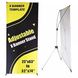 Unbranded Premium Adjustable X Banner Stand 23" x 63" to 32" x 74" For Trade Show Display