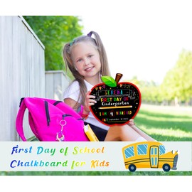 Fsaoor First and Last Day of School Board Double-Sided Back to School Board Sign for Kids Boys Girls 1st Day of School Chalkboard Sign Gifts Supplies for Pre-K Preschool Kindergarten