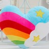 Tomaibaby Rainbow Heart Plush Cushion Soft Throw Cushion Decorative Cushion