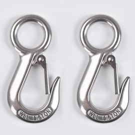 Alele 2Pack 0.5T Crane Scale Grab Hooks,Slip Hooks,Stainless Steel Lifting Hook Rigging Accessory