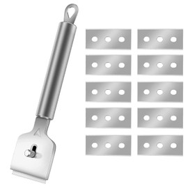 Aohcae Ceramic Hob Scraper, 1 Piece Scraper Ceramic Hob + 10 Replacement Blades Ceramic Hob Scraper Glass Ceramic Scraper Glass Scraper Ceramic Hob for Quick Cleaning of Stoves and Oven