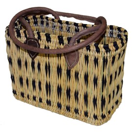 Seagrass Bag Shopping Bag Shopping Basket Wicker Basket Bag Palm Grass Long Handle Small Colour Blue I Dimensions: 30 x 13 x 22 cm