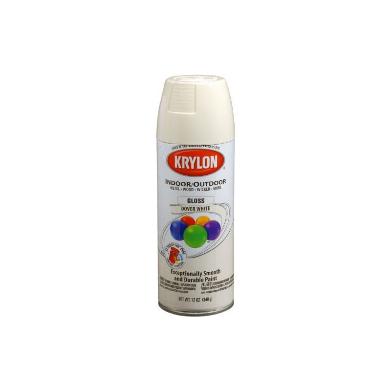 Krylon K05355507 ColorMaster Paint + Primer, Gloss, Dover White, 12