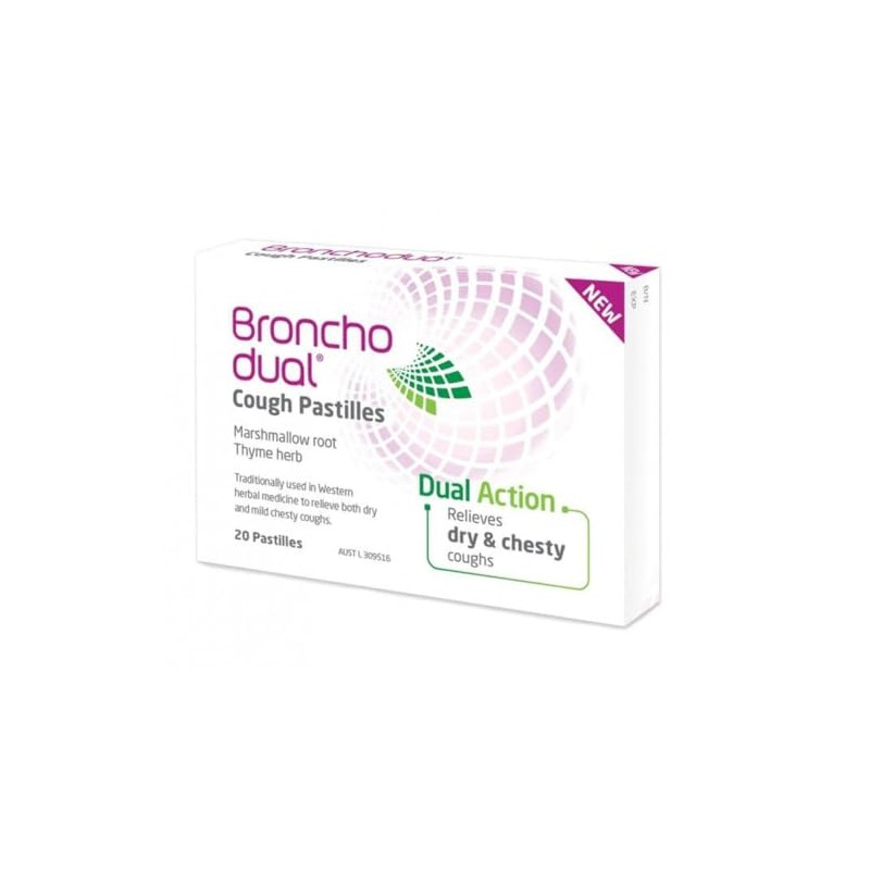 Bronchodual Cough Pastilles with Marshmallow Root and Thyme – Relieve