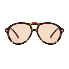 YAMEIZE Vintage Oval Double Bridge Sunglasses - for Women Men Retro Style Pilot Design Eyewear UV400 Protection Shade Driving