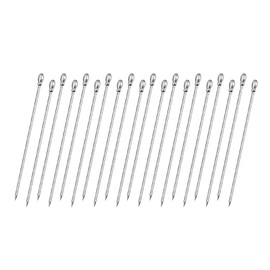 GLOKUUCA Cocktail Picks - 20 Pack Reusable Metal Cocktail Skewers Food Toothpicks Fits for Drinks Fruit Olives Appetizers - Stainless Steel Cocktail Sticks - (4.37-inch Silver Tone)