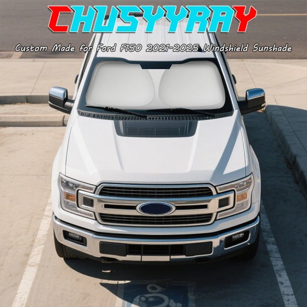 CHUSYYRAY For Ford F150 2021 2022-2025 Windshield Sun Shade Window Foldable UV