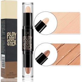 Corrector en Barra de Doble Extremo, Resaltar y Contorno 2 en 1 para Cuerpo, Cara y Nariz, Impermeable Bronzer Sombreado Maquillaje Stick (1#-contour, M)