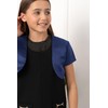 BlackButterfly Children's Satin Short Sleeve Bolero Girls, midnight blue