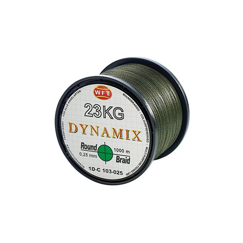 WFT Round Dynamix Braided Fishing Line 1000m green Size:0.16 mm