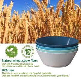 50 Oz Large Cereal Bowls, Unbreakable Wheat Fiber Salad Bowl Sturdy and Stackable Salad Serving Bowls Set, BPA-Free Microwave/Dishwasher Safe, Lightweight for Oatmeal, Snacks, Oatmeal, Snacks