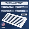 Five Oceans FO590-M2 Rectangular Boat Marine Louvered Ventilators, White Durable