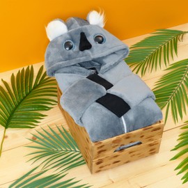 CityComfort Onesies for Girls and Boys, Fleece Animal Onesie Kids (Dark Grey Koala, 7-8 Years)