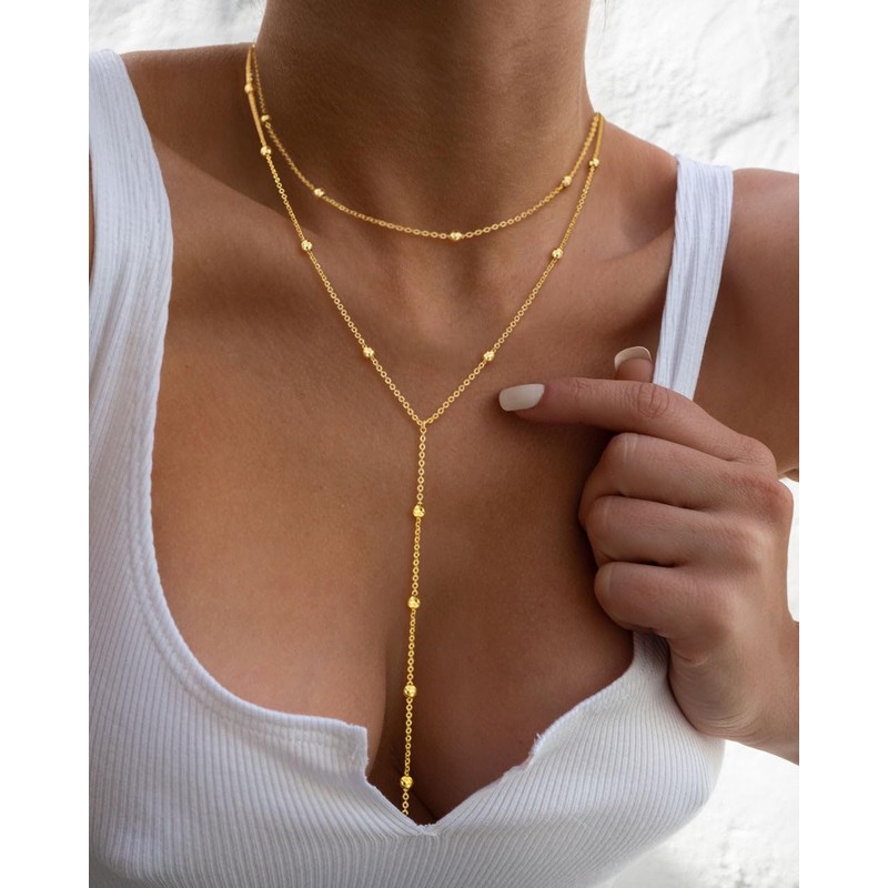 JOBICY Gold Necklaces for Women Trendy, Dainty Long Necklace 14k