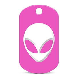 fagraphix Alien Keychain GI Dog Tag Engraved Mars Area 51 v1 Hot Pink