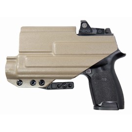 FDO Industries IWB Lightbearing Kydex Holster Compatible with Sig P320 Compact w/ TLR1 Optic Cut with Claw & Discreet Carry Concepts 1.5" Metal Clip - Made in USA (FDE, Sig P320c TLR1)