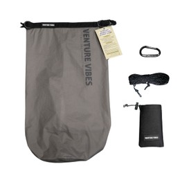 Venture Vibes | Premium Ultralight Bear Bag Kit for Backpacking | 10L Dry Bag - Neoprene Rock Sack - Reflective Slick Rope - Hanging Food Storage for Camping and Backpacking (Dark Grey)
