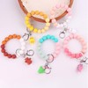 Phamines Silicone Beaded Wristlet Keychains with Charms, Rabbit Duck Dinosaur