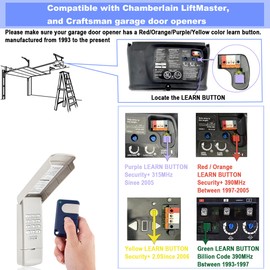 Garage Door Opener Keypad with 2 Garage Door Opener Remote, for Craftsman Chamberlain LiftMaster Garage Door Opener, Replaces Keypad 877MAX CMXZDCG440,Replaces Remote 893LM 893Max 139.53680 139.53681