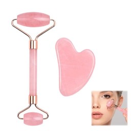 Pokumil Facial Massage Roller, Set of 2, Facial Roller, Natural Cobblestone, Small Face Roller, Eliminates Fat Cellulite, Promotes Circulation, Face Care for Massage, Whole Body, Beautiful Skin