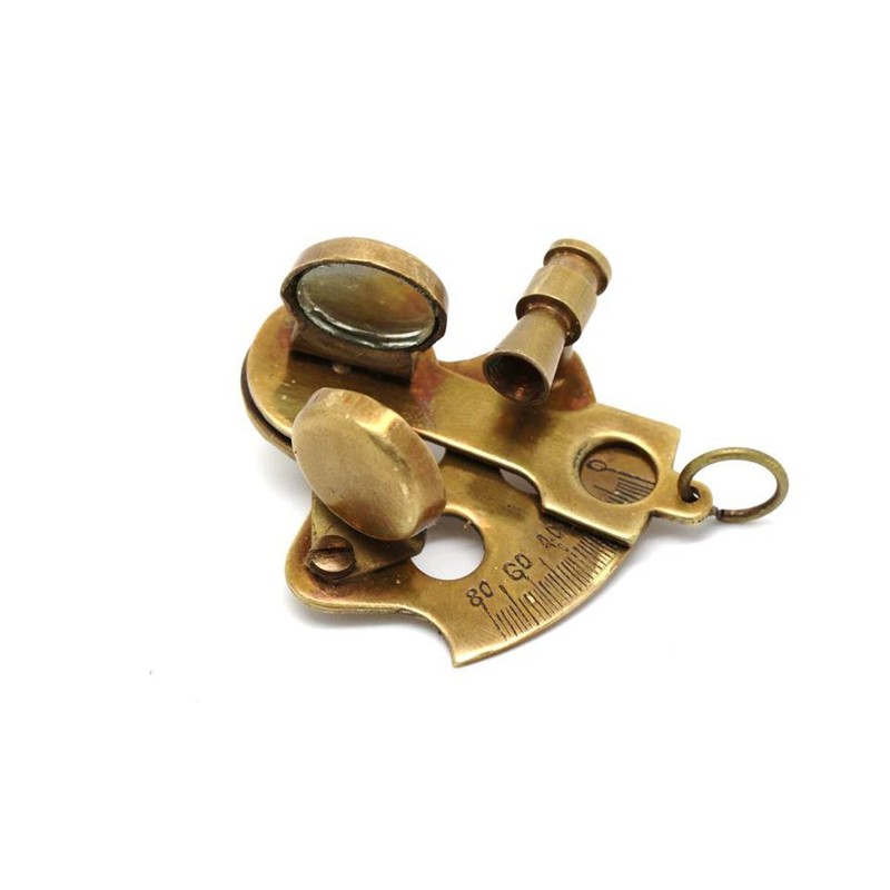 Set of 5 Brass Miniature Nautical Replicas–Vintage-Style Telescope, Compass, Sextant,