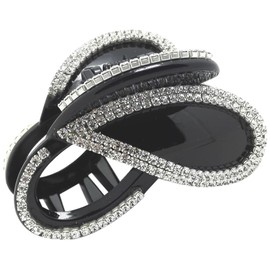 Meilliwish Diamante Farfalla Clip di capelli capelli Artiglio (D14)(Nero)
