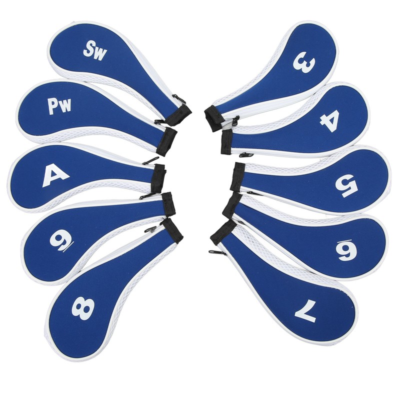 10pcs Golf Iron Head Cover with Number Printing Neoprene Zippered
