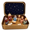 Mini Nativity Set in a Tin Box, Christmas Jesus Scene