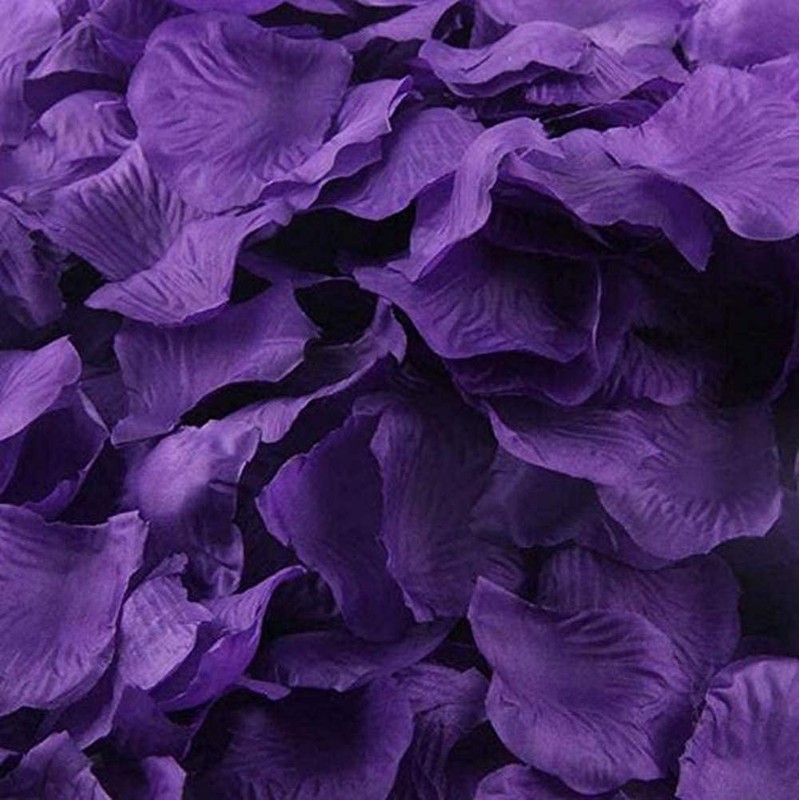 RuiChy 1000pcs Silk Artificial Rose Petals for Wedding, Purple