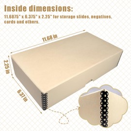 Lineco, Archival Slide Storage Box, Acid-Free Clamshell Organizer, Holds Up to 400 (2x2 In) Films Negatives, 11.68 x 6.37 x 2.25 Inch, Tan, Pack of 2