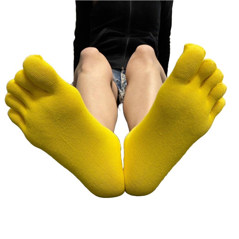 COUVER 5 Finger Pink Men's/Women's No Show Toe socks Premium