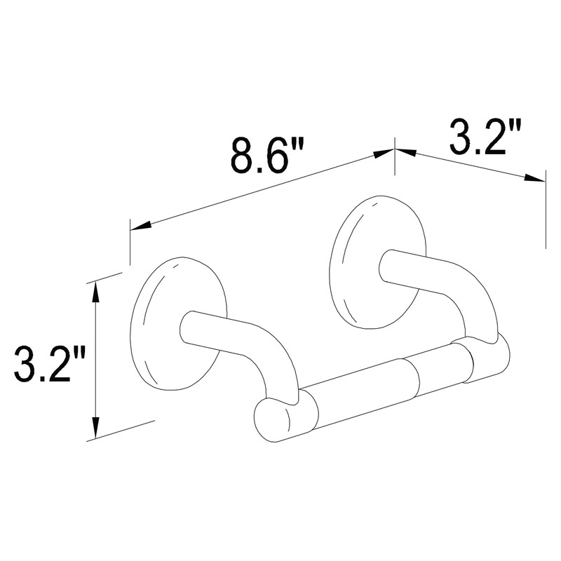 Ginger 0308/PC Hotelier Polished Chrome, Double Post Toilet Tissue Holder