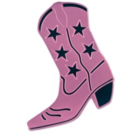 Beistle Foil Cowboy Boot Silhouette Pink
