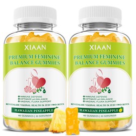 XIAAN Premium Feminine Balance Gummies for Women's Immune Health, Hawaiian Pineapple Gummies Support PH Balance & Vaginal Health, Vegan, Gluten-Free, 120 Gummies