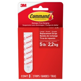 Command Refill Strips [Removable]: Large Replacement Strips [8 strips] (White) / 8-strips