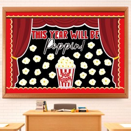 JarThenaAMCS 74 Pcs Popcorn Bulletin Board for Classroom Decorations DIY Crafts Movie Themed Paper Cutouts for Students Wall Popcorn Party Supplies Back to School Decor