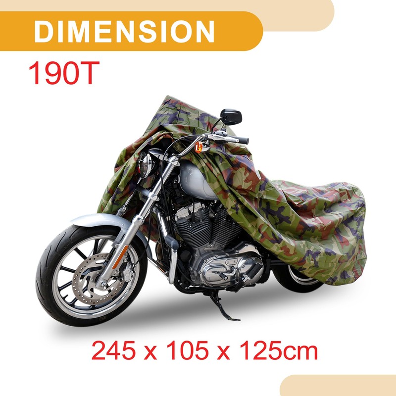 Partuto 1 Pcs XL Universal Motorcycle Cover - 190T Polyester