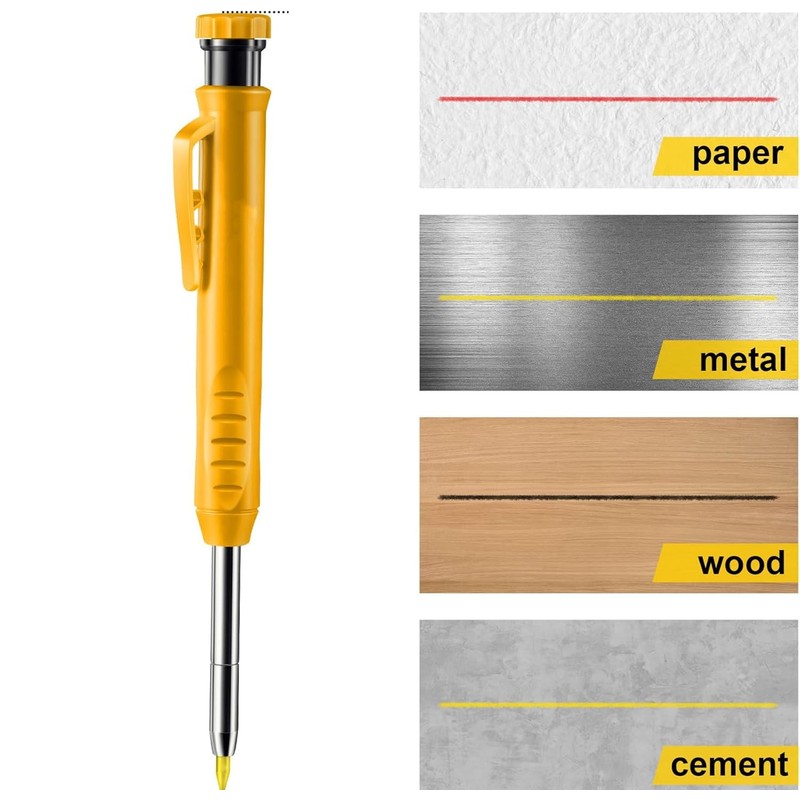 Carpenter's Pencils Set, Solid Carpenter's Pencils, Versatile Leads, Mechanical Pencil